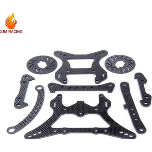 Carbon Fiber Front Rear Shock Bracket & Lower Suspension Fixing Piece & Disc Brake & Steering Plate for 1/5 Losi 5ive-t Parts