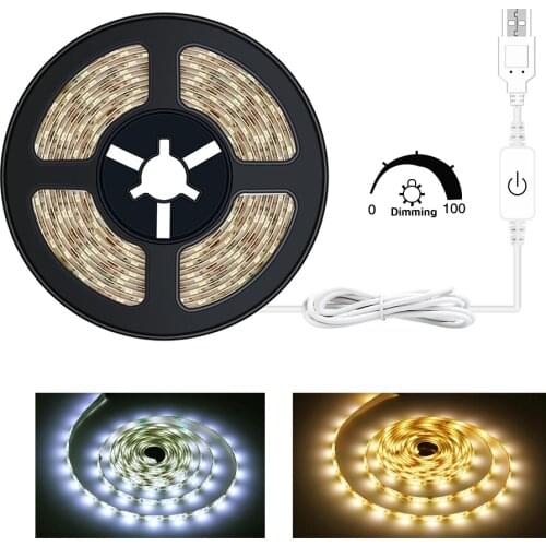 LED Strip Light Touch Dimmer Switch 3528SMD DC5V LED Tape Ribbon USB Powered Led Tape Lights For Kitchen Cabinet Wardrobe Lamp