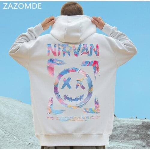 ZAZOMDE Oversized Hooded Sweatshirt Men Soft Loose Hoodies Winter Warm Hoodies Long Sleeve Pullover Couple Hoodies Clothes Tops
