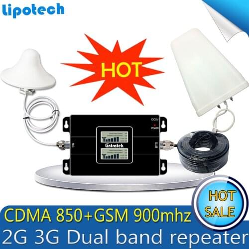 Repetidor GSM Booster!! Dual Band CDMA 850 GSM 900 Mobile Signal Repeater Repetidor de sinal de celular 850mhz Amplifier Set