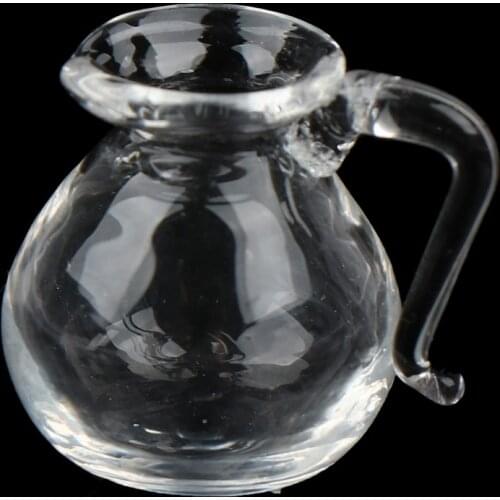 1 Pc DIY 1/12 Handmade Dollhouse Mini Glass Fruit Juice Pot Kettle Model Toys for Doll House Decor