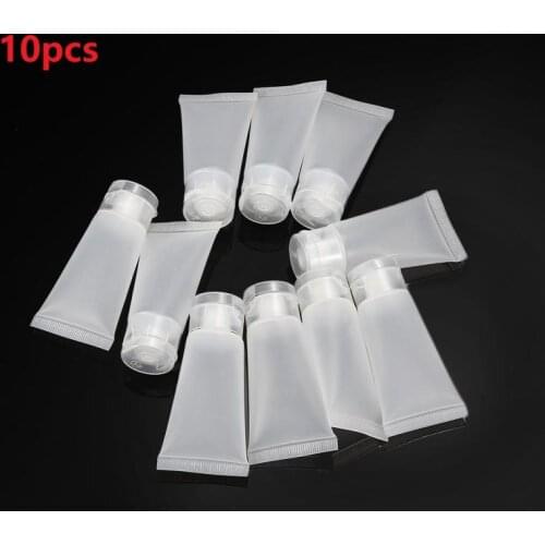 10pcs 15ML Makeup Squeeze Container Refillable Bottles Cosmetic Facial Cleanser Tube Empty Emulsion Hand Cream Hosepipe Bottle