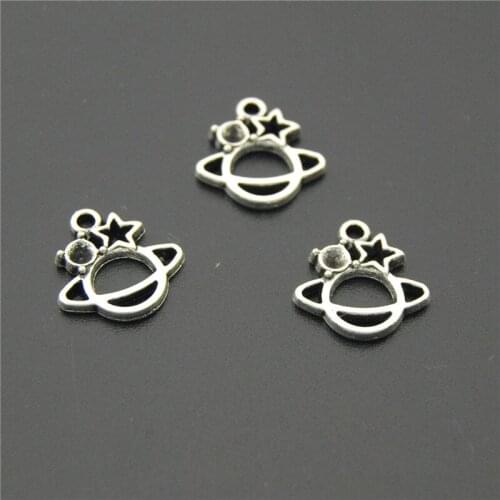 20pcs Silver Color Earth Star Pendant Charms Jewellery Pendant For Bracelet Necklace A2235