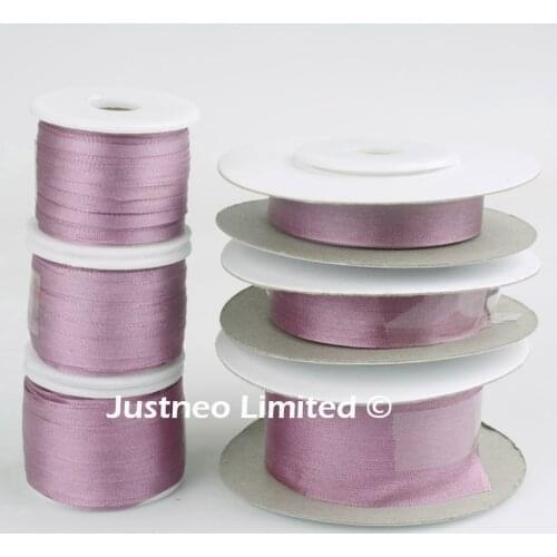 284 Orchid Mist 100% Pure Silk Ribbon for Embroidery Handcraft Double Face Taffeta Silk Tape 2/4/7/10/13/25/32mm,10/30/100m