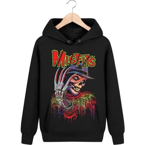 4 designs 3D Skull Bone Sudadera Misfits Rock hoodies Winter jacket brand clothing punk heavy metal print pollover Sweatshirt