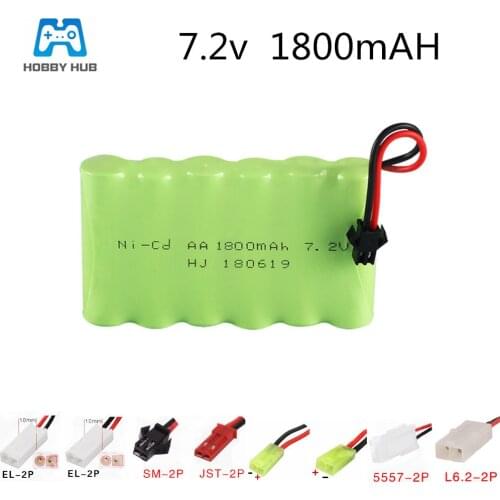 7.2v 1800mah NI-CD Rechargeable AA Battery for RC car ship robot truck lighting facilities toys battery 7.2 v AA 1800 mah nimh