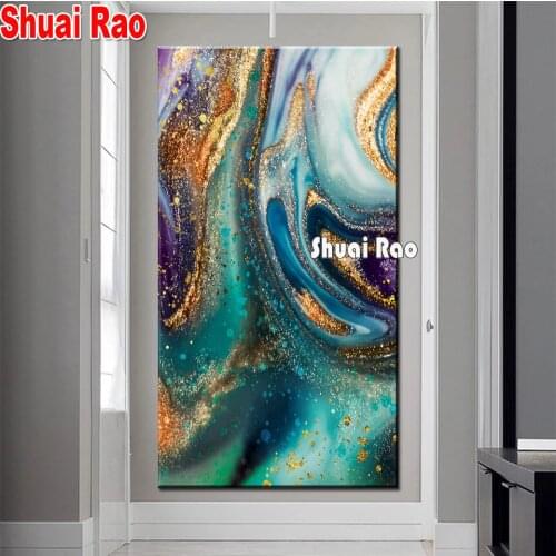 2021 New 5D DIY Diamond Painting Fantasy Abstract Golden Sand Full Square/Round Diamond Embroidery Scenery Wall Art Large Decor