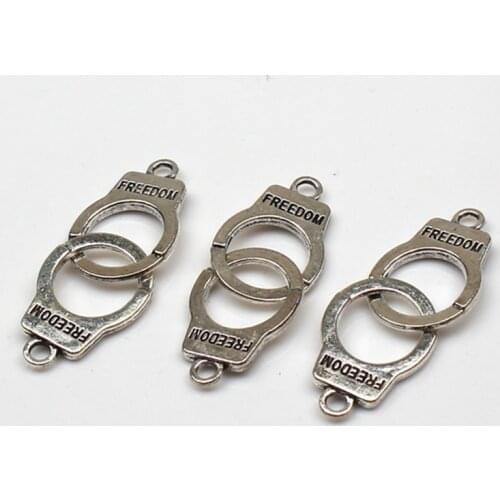 8pcs Charms handcuffs freedom 30*10mm Antique Tibetan Silver Pendant Finding Accessories DIY Vintage bracelet Necklace Handmade