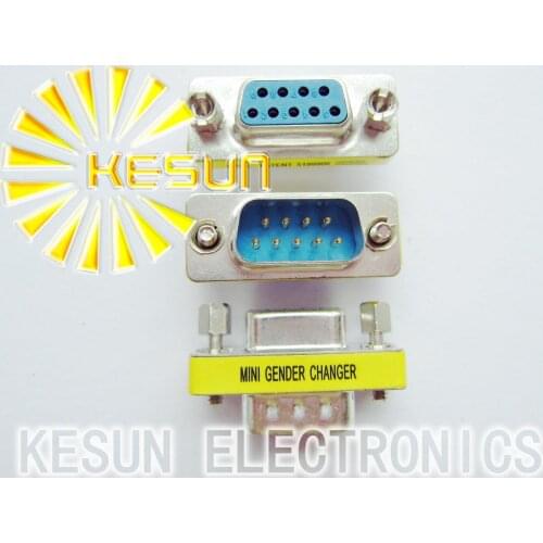 FREE SHIPPING 20pcs/lot DB9 DB 9P 9Pin Male / Female MINI GENDER CHANGER Serial D-Sub Connector