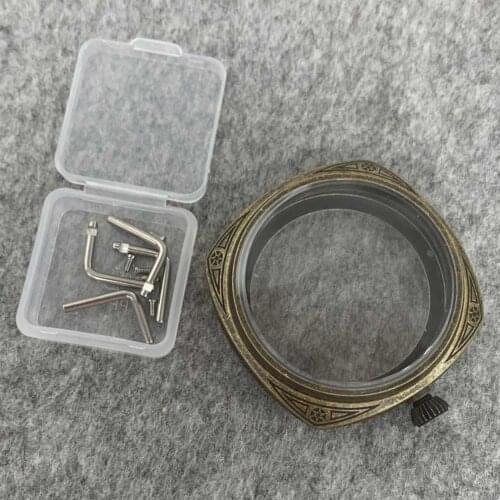 316L Stainless Steel Watch Case Electroplated Engraved Manual Winding Case 45mm Watch Accessories for ETA 6497/6498 Movement