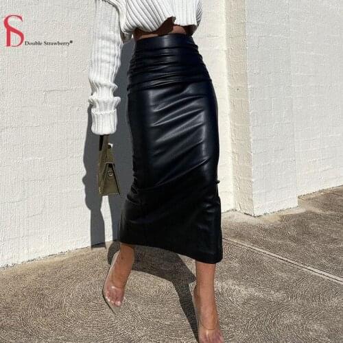 DOUBLE STRAWBERRY DS Women's Leather Skirts