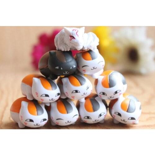 10 PCS IN SET Anime Natsume Yuujinchou Nyanko Sensei Madara Cat Action Figures PVC Model Toys Collection Gift with box