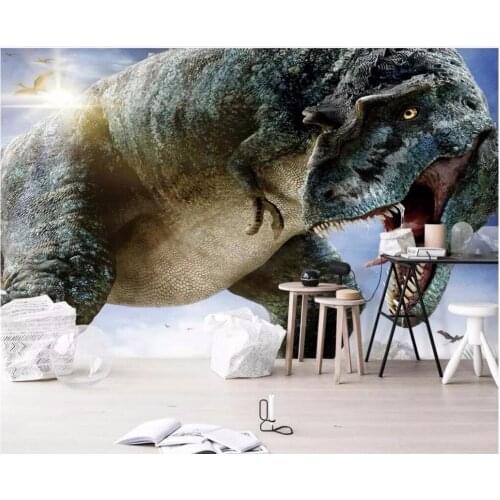 Custom photo 3d wall paper for living room Tyrannosaurus rex Jurassic dinosaur home decor 3d wall murals wallpaper for walls 3 d