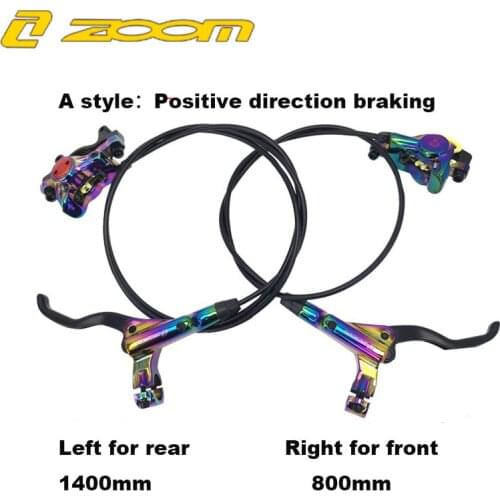 ZOOM HB-875 Laser Colorful MTB Bike Brake Hydraulic Disc Brake Aluminum Alloy 800/1400mm 900/1500mm Bicycle Caliper Inline Brake