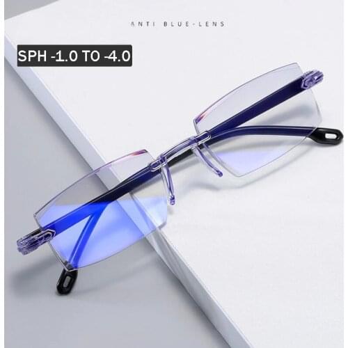 Iboode -1.0 -1.5 -2.0 -2.5 -3.0 -4.0 Finished Myopia Glasses Classic Men Women Anti Blue Light Prescription Optical Eyeglasses