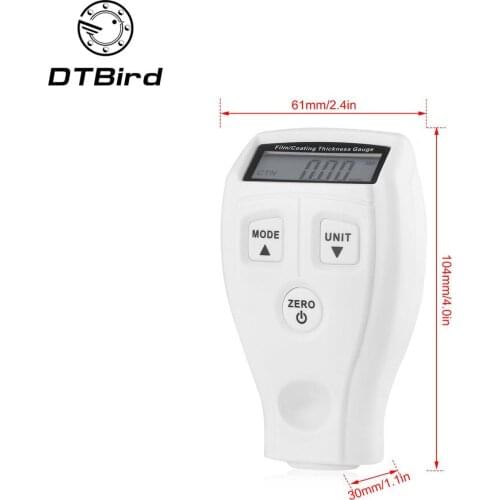 GM201 Coating Painting Thickness Gauge Tester Ultrasonic Mini Varnish Film Coating for Car Measure Paint Gauge English Manual