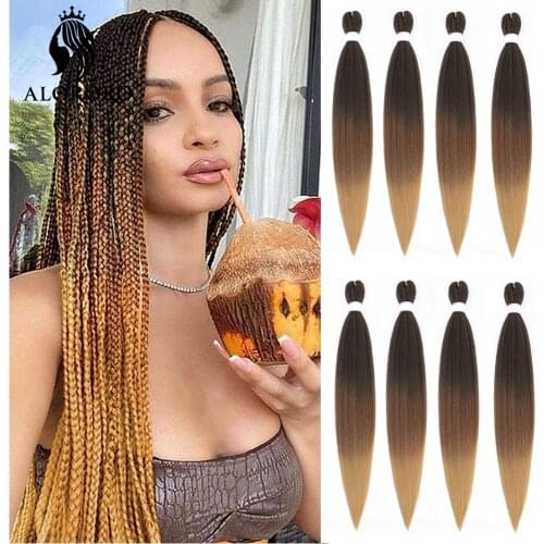 Alororo Ombre Pre Stretched Braiding Hair Synthetic Hair Braids 30 Inch Afro Brown Black Blue Profession Jumbo Box Braids
