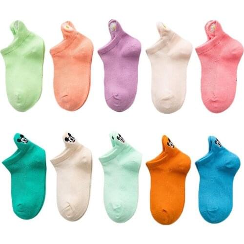 5 Pairs/lot Summer Mesh Kids Boat Socks Cartoon Daisy Embroidery Children Socks Soft Breathable Cotton Boys Girls Toddler Socks