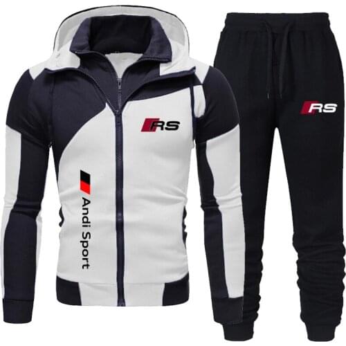 Mens Sports Suit 2021 New Autumn And Winter Mens Casual Suit Sports Hoodie + Trousers 2-piece Suit Jogging Fitness Suit