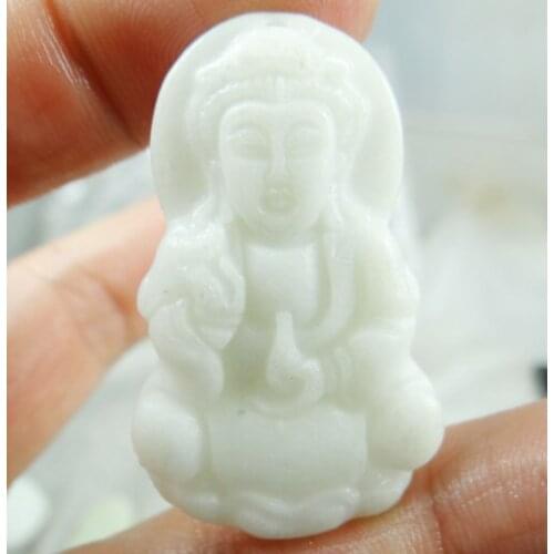 Natural stone Turquoises Quartz crystal Chinese stone hand-carved guan yin amulet pendant for diy jewelry making necklace A10