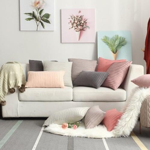 Pillow Case Nordic Simple Suede Pillow Covers Decorative Vertical Cushion Cover Furniture Sofa Pillow Cover Wholesale Home Decor