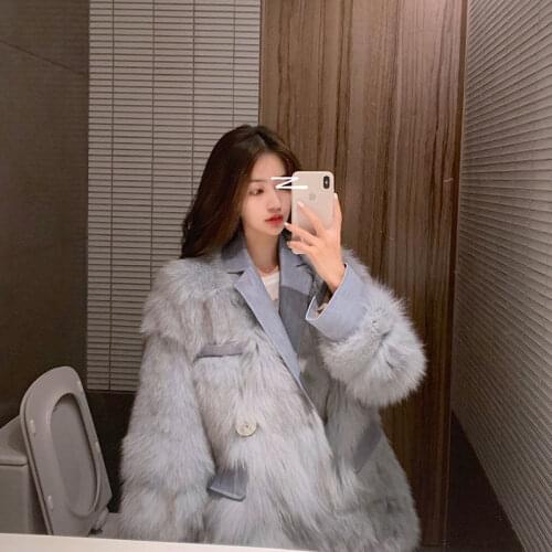 New large womens small fragrance mink like coat Korean loose top