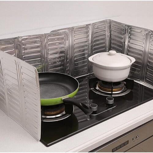 New 1Pc Durable Foldable Stove Heat Insulation Anti-oil Splash Proof Aluminium Plate Baffle Kitchen Tool