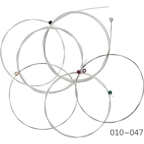 Orphee 6pcs/set 010-047 Acoustic Guitar Strings Silver Plated Anti-Rust Coat Wire with Full Bright Tone & Extra Light