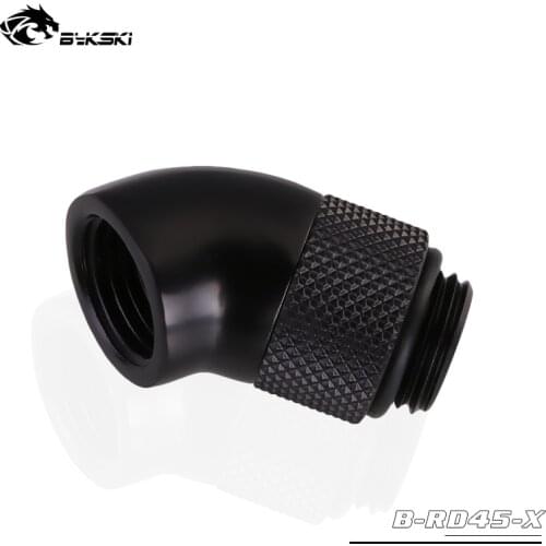 BYKSKI Black Glod Silver G1/4'' thread 45 degree Rotary Fitting Adapter Rotating 45 degrees water cooling Adaptors