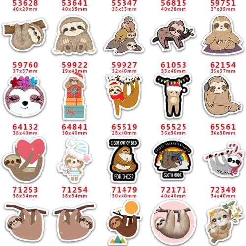 DIY Craft Supplies Sewing Accessories Cartoon Sloth Printed Planar Resins Mold 10 Pieces. PR-53628