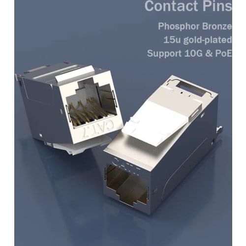 CAT7 Full Shielded Keystone Jack RJ45 LSA Tool-Free Connection Compatible For Cat6A/Cat.6 Systems RJ 45 Connector Adapter Cat 7