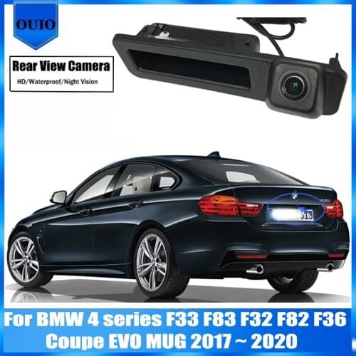 Backup Rear camera | For BMW 4 series F33 F83 F32 F82 F36 Coupe EVO MUG 2017 ~ 2020 Parking Trunk Handle Camera Reversing Camera