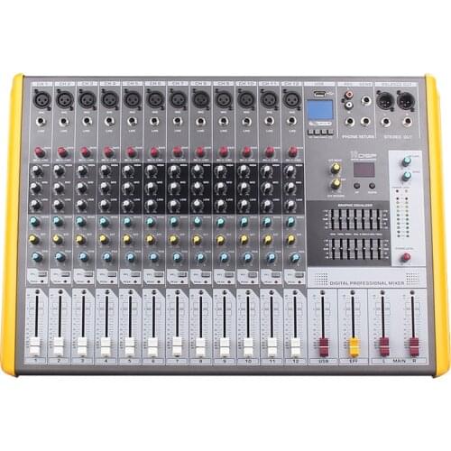 STEMR-USB Professional 6/8/12 Road Stage Home K Song with Bluetooth U Disk Effector Reverb Balance USB Recording Mixer