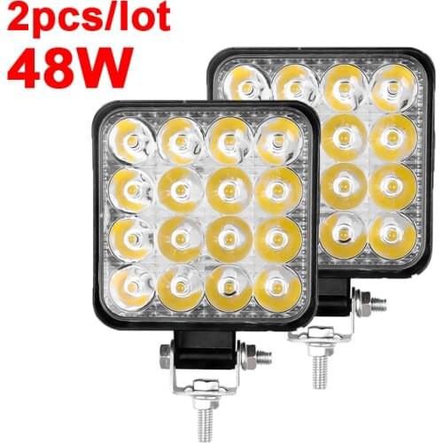 2pcs/lot Led light bar 48w Led bar Square Spotlight Off road LED work light 12V 24V For Car Truck 4X4 4WD Car SUV ATV