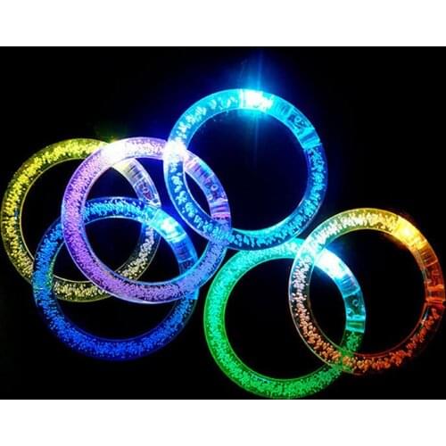 Ground stall burst toy glow acrylic bracelet Christmas concert props flashing colorful birthday party led bubble gift bracelet