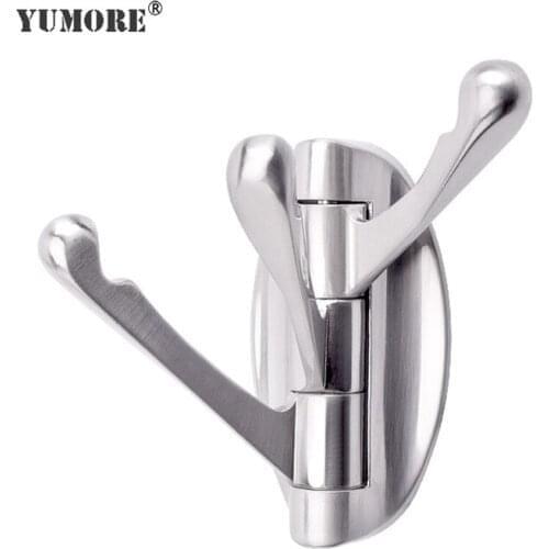 YUMORE 10pcs Bathroom Triple Robe Hook For Wall Coat Towel Rack Rotatable Towel Coat Hat Hangers Kitchen Bathroom Organizer Rack
