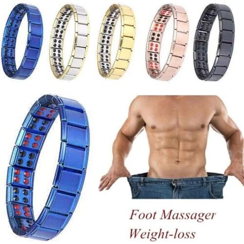 Healthy Magnetic Body Slimming Weight Loss Anti-Fatigue Healing Bracelet Hematite Beads Stretch Bracelet Magnetic Therapy
