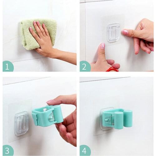 1pc Mop Broom Holder Wall Mounted Mop Organizer Umbrella Holder Brush Broom Hanger Storage Rack Kitchen Tool Hanger Rack