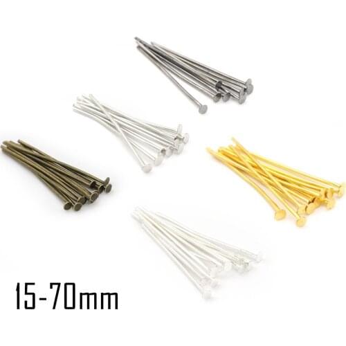 200pcs 20 30 35 40 45 50 60 65 70 mm Metal Flat Head Pin Diy Jewlery Making Supplies Finding Accessories bulk itemsWholesale