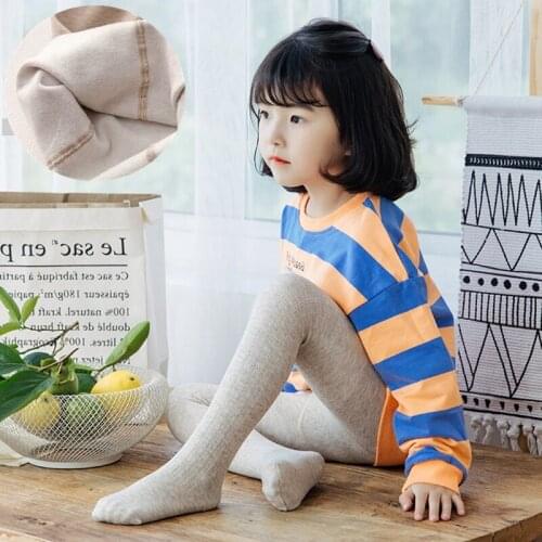2020 Ins Fashion winter Baby Warm Leggings Pants Autumn Winter Baby Leggings 2-10 Years Children Knit Leggings