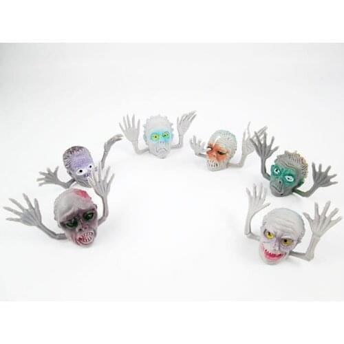 30pcs/lot Novelty toy ghost model finger puppets to tell story for kids PVC Halloween toys for children hot sale