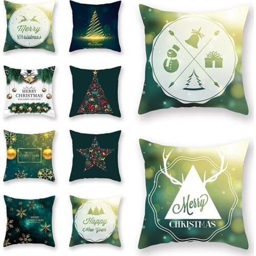 45x45cm Merry Christmas Throw Pillow Case Sofa Cushion Cover Xmas Tree Santa Claus Decoration PillowCase Home Kids Pillowcover
