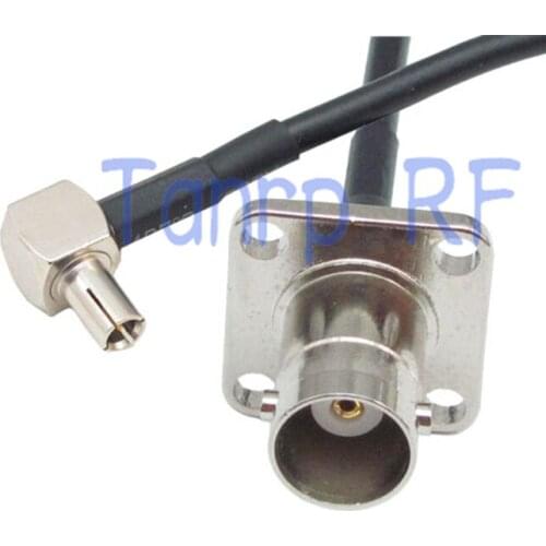 6in BNC female with 4 hole panel to TS9 male right angle RF connector adapter 15CM Pigtail coaxial jumper cable RG174 extension