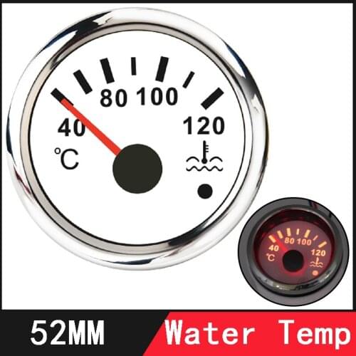 52mm Boat Water Temperature Gauge 40-120 Degree Water Temp Meter Indicator 9-32V For Marine Car Auto Motorcycles