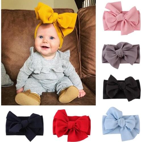 Adjustable Big Bow Headwrap Baby Headband Top Knot Headbands OverSized Bow Hair Turban Newborn Head Band TXTB1