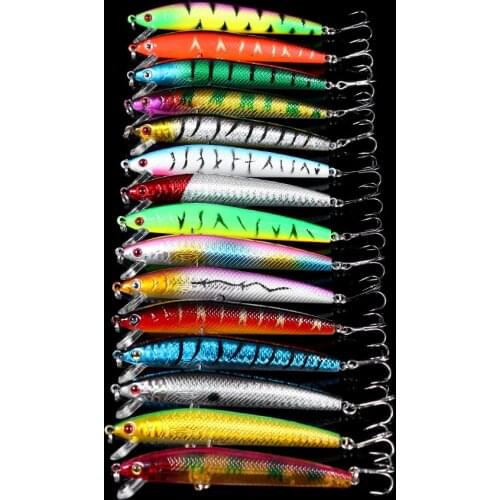 HENGJIA 10pc 10CM 8.5G Hard Plastic Minnow Lure 3D Eyes Crankbait Wobbler Artificial Bait Fishing Tackle Floating Minnow Fishing