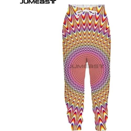 Jumeast Brand Men Women 3D Printed Visual Illusion Casual Long Pants Sport Pullover Length Sweatpants Trousers