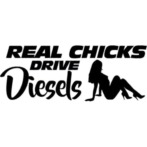 Classic Car Stickers, Motorcycle Decals REAL CHICKS DRIVE DIESELS Decorative Accessories,to Cover Sunscreen PVC.14cm*5cm