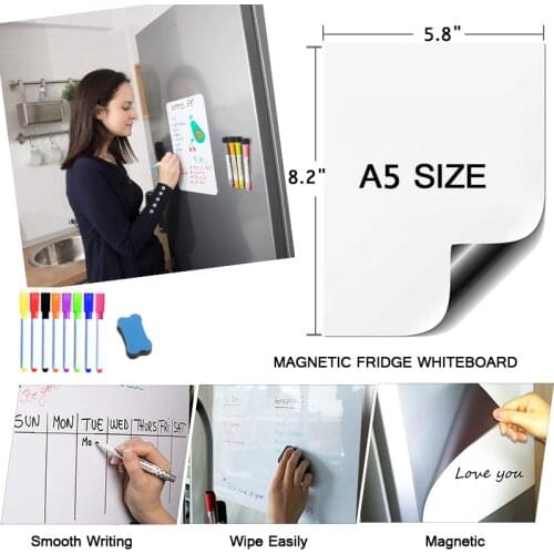 Magnetic Whiteboard Dry Erase Board Erasable Markers Practice Writing Drawing White board For Kids Bulletin Door Board Stickers
