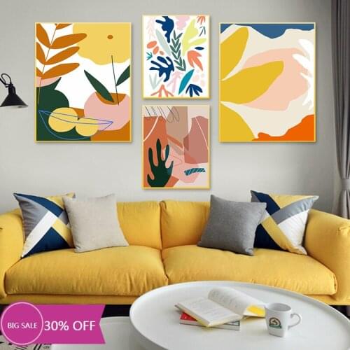 Fashion abstract scandinavian colorful gallery canvas painting wall art print poster picture bedroom living room interior home d